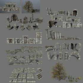 ruin set 3D